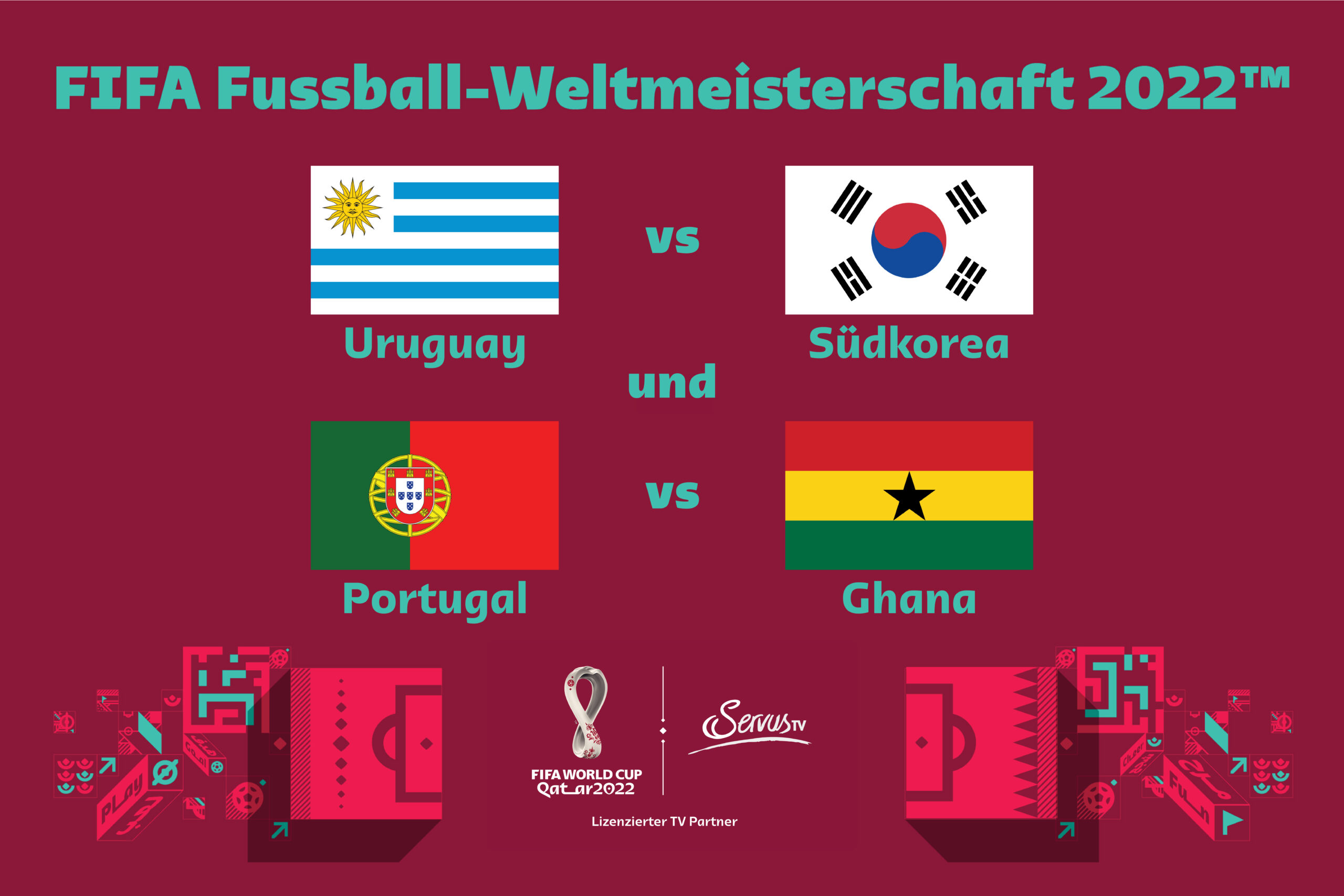 FIFA Fussball-Weltmeisterschaft: Uruguay - Südkorea und Portugal - Ghana
