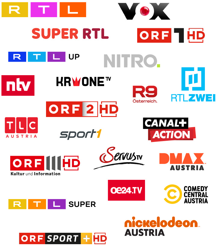 Senderwolke mit allen Senderlogos von Österreichprogramm.at