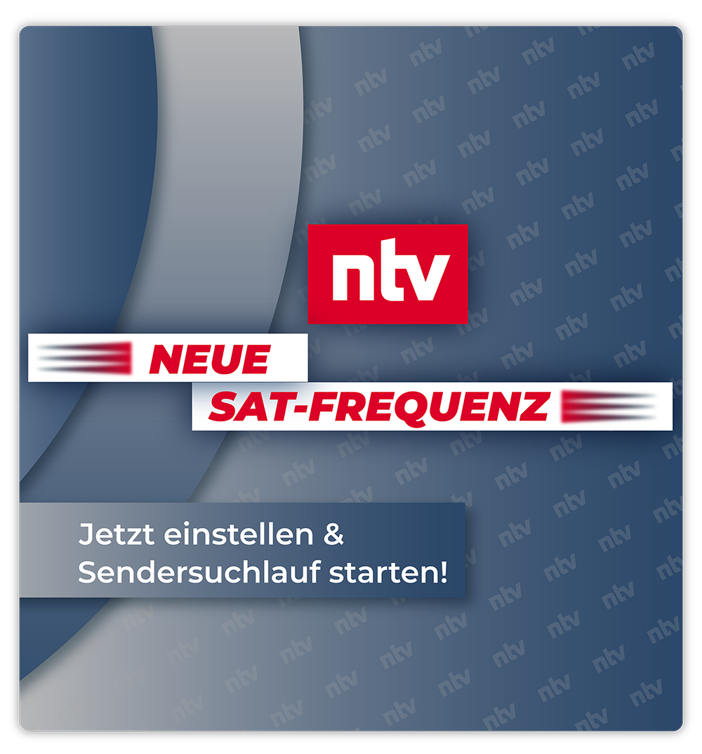 ntv Logo mit Grafik NEUE FREQUENZ