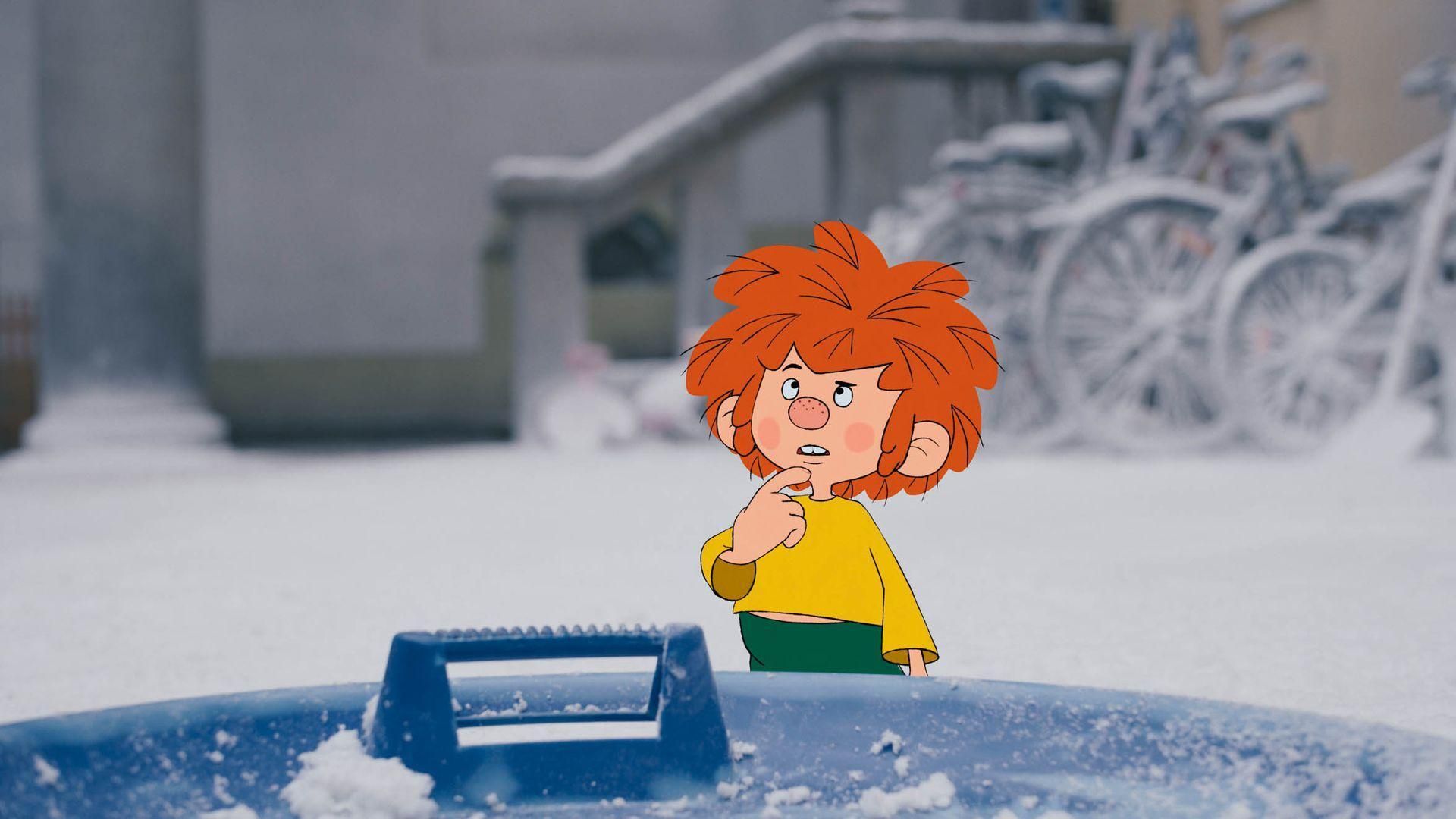 Ein Bild von Pumuckl im Schnee